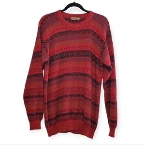 Baby Alpaca Red Inka Prints Sweater